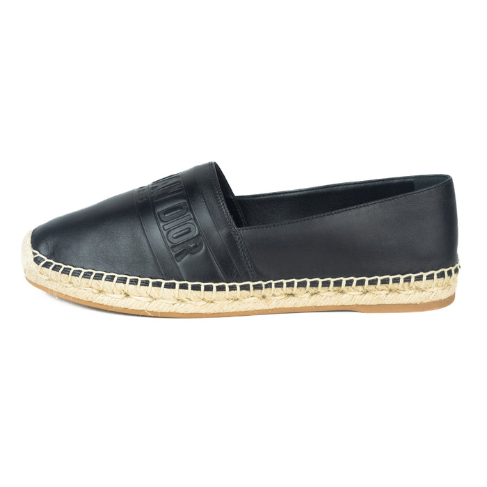 Dior Granville Espadrilles in Black Embossed Lambskin