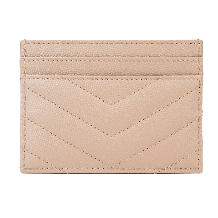 Saint Laurent Monogram Card Case in Dark Beige