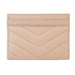 Saint Laurent Monogram Card Case in Dark Beige