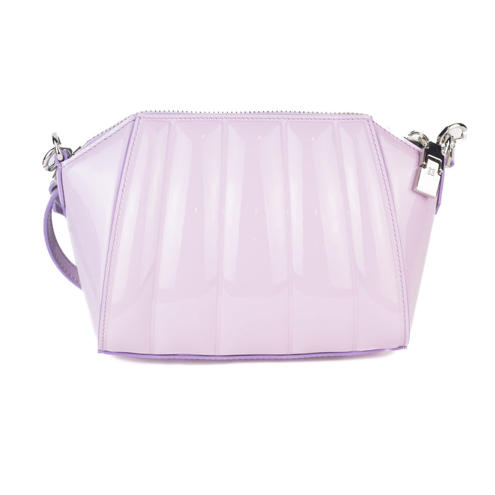 Givenchy XS Antigona Lock Patent Padded Leather Shoulder Bag in Lilac