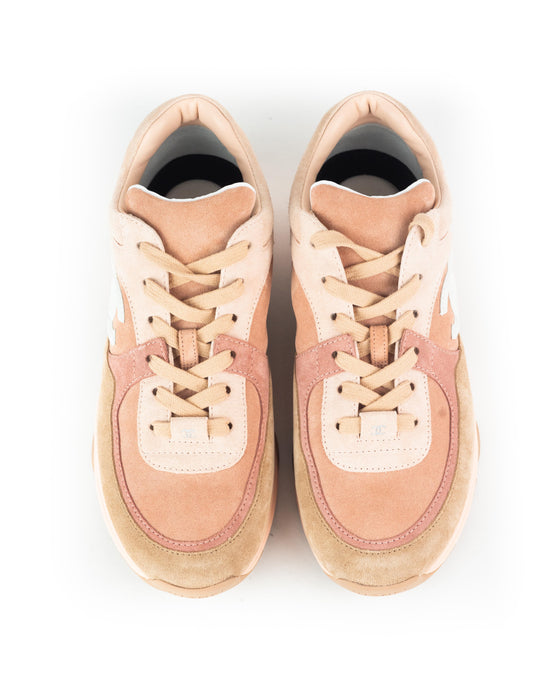 Chanel Pink Suede Sneakers