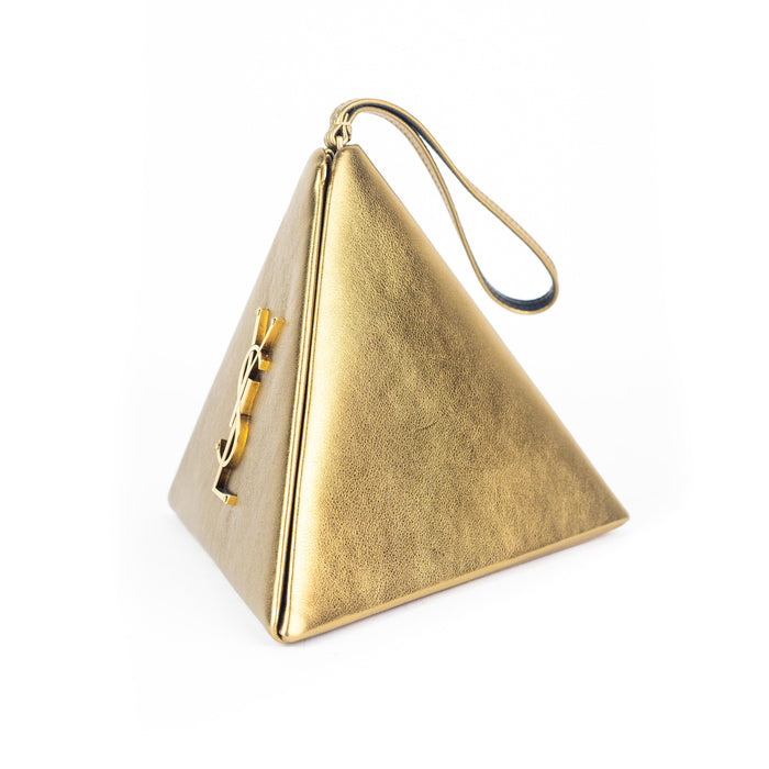 Saint Laurent Metallic Gold Pyramid Box Bag