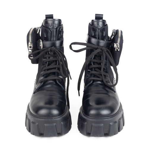 Prada Leather Zip Combat boots