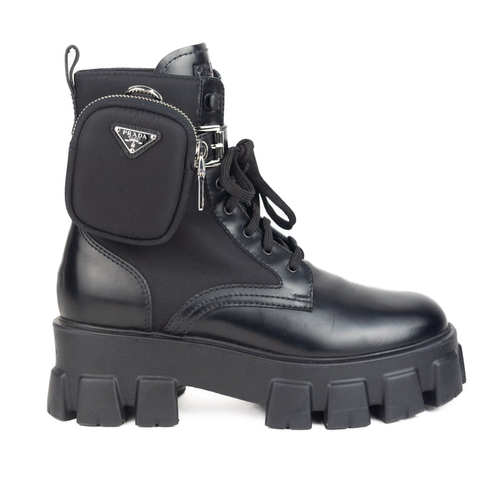 Prada Leather Zip Combat boots