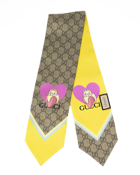 Gucci GG Print Silk Neck Bow 