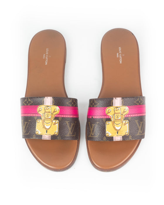 Louis Vuitton Monogram Lock in Flat Mule