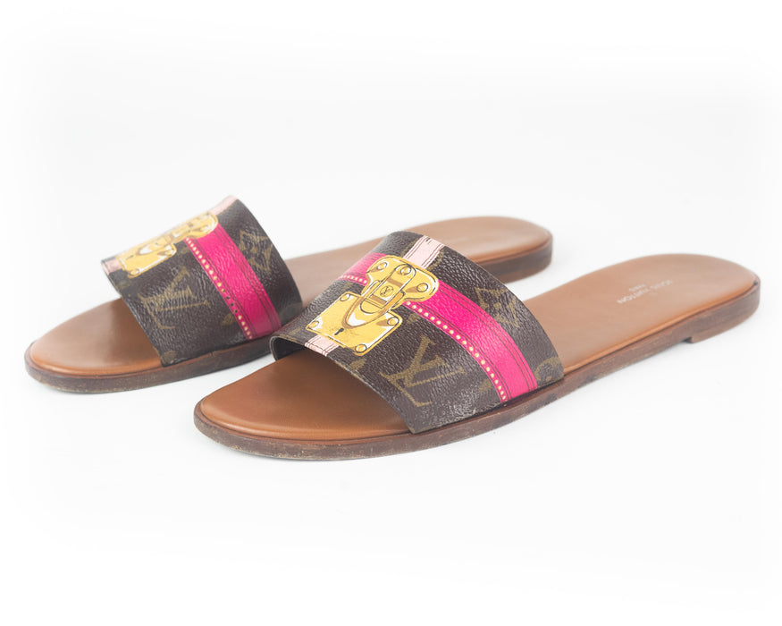 Louis Vuitton Monogram Lock in Flat Mule