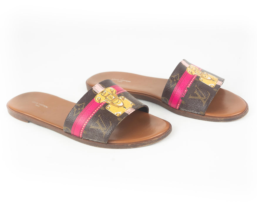 Louis Vuitton Monogram Lock in Flat Mule