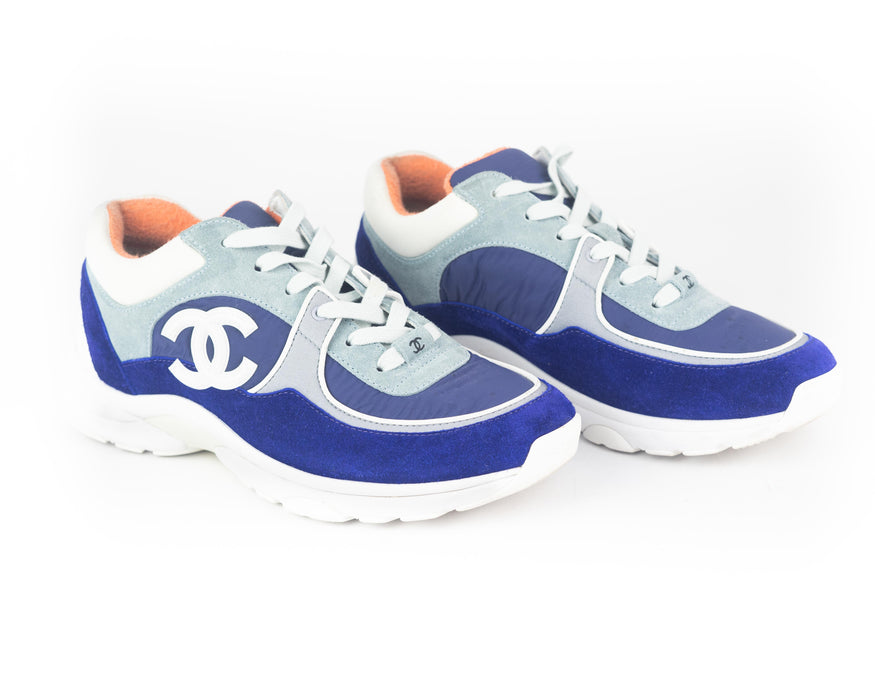 Chanel Multicolor Suede and Nylon Calfskin Sneakers