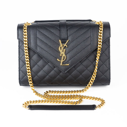 Saint Laurent Medium Tri-Quilt Envelope Bag with Gold Hardware