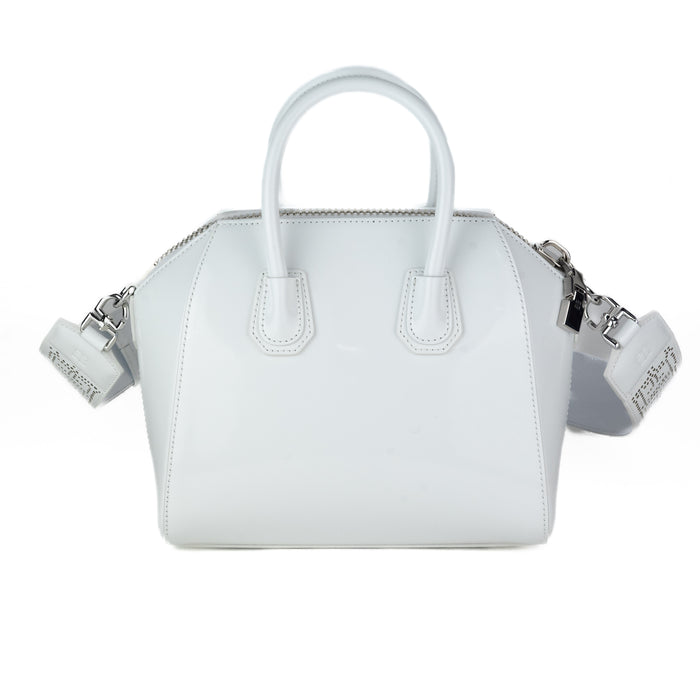 Givenchy Mini Antigona Bag in White 4G Perforated Leather