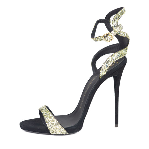 Giuseppe Green and black glitter sandals