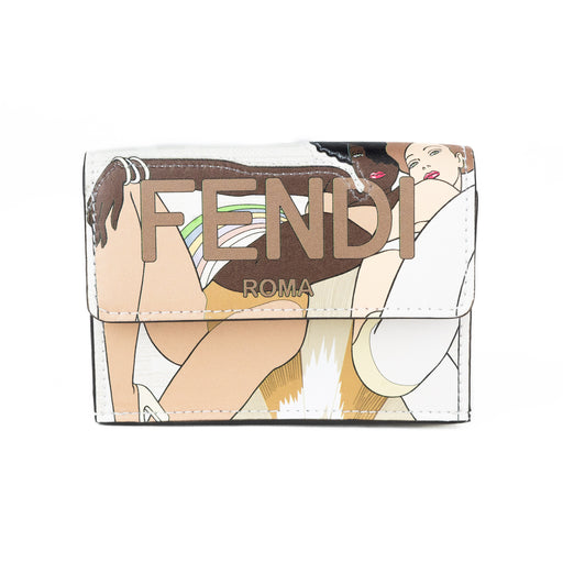 Fendi Micro Trifold Fabric Wallet