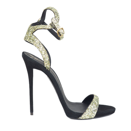 Giuseppe Green and black glitter sandals