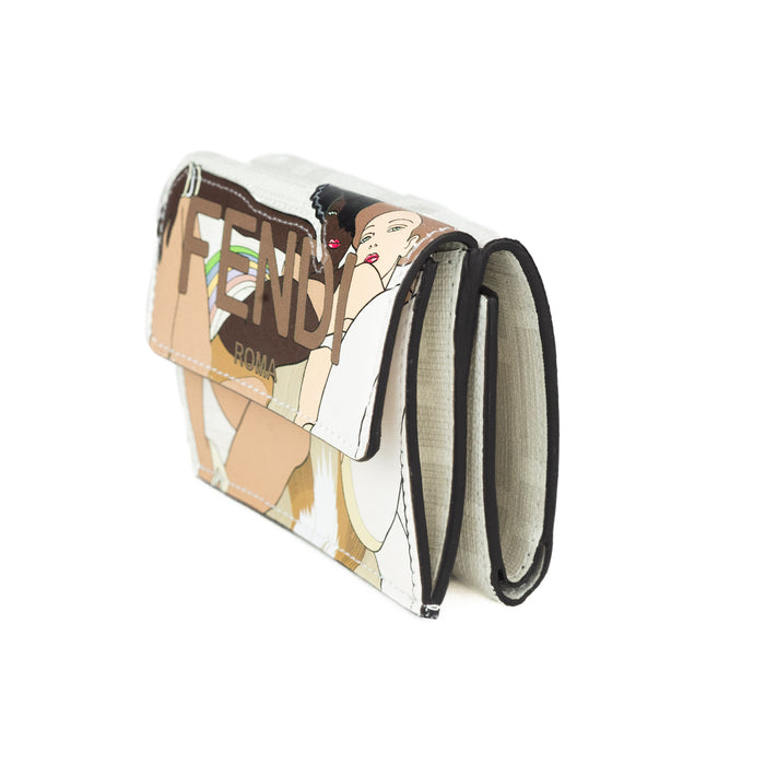 Fendi Micro Trifold Fabric Wallet