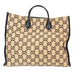 Gucci GG Leather Trimmed Wool Tote