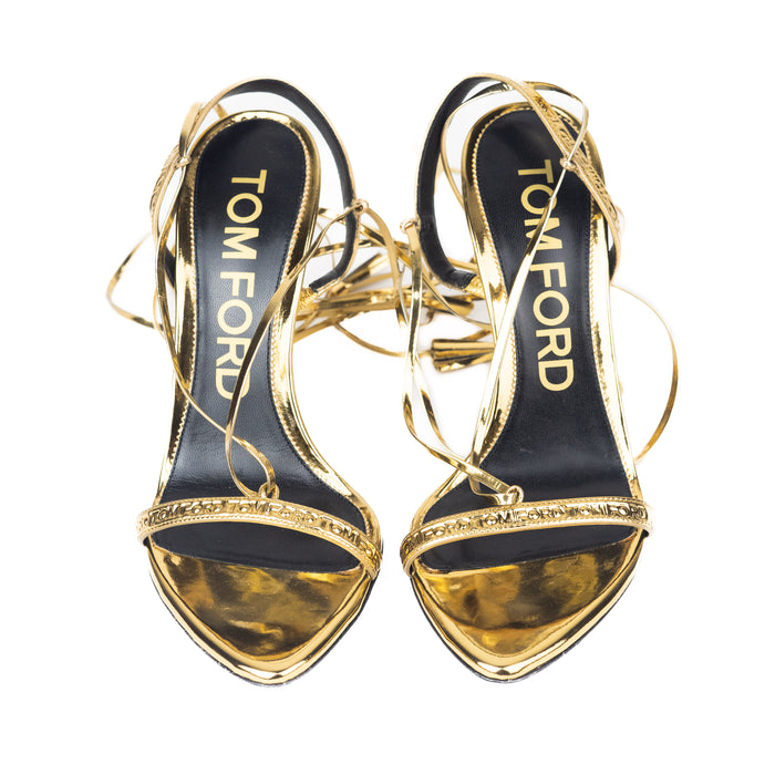 Tom Ford Mirror Ankle Wrap Sandals