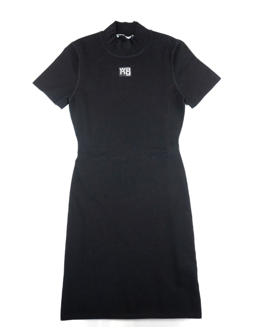 Alexander Wang Mock Neck Tee Dress in Black Bodycon Knit