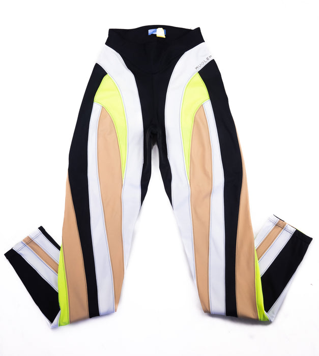 Mugler High Rise Spiral Leggings in Neon Green