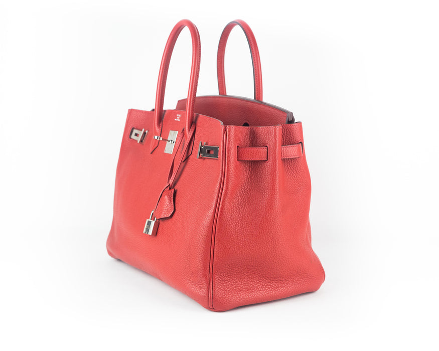 Hermes 35 Birkin Bag in Red