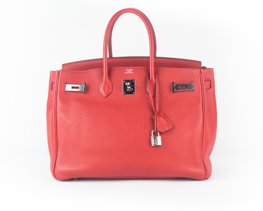 Hermes 35 Birkin Bag in Red