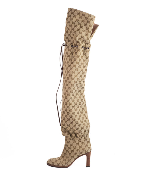 Gucci GG Canvas over-the- knee boots