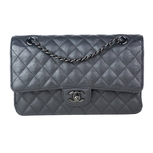 Chanel So Black Classic Medium Flap bag In Crumpled Calfskin