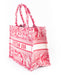 Dior Small Book Tote in Raspberry Toile De Jouy Reverse Embroidery