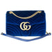 Gucci Medium GG Marmont Velvet Shoulder Bag in Blue