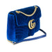 Gucci Medium GG Marmont Velvet Shoulder Bag in Blue
