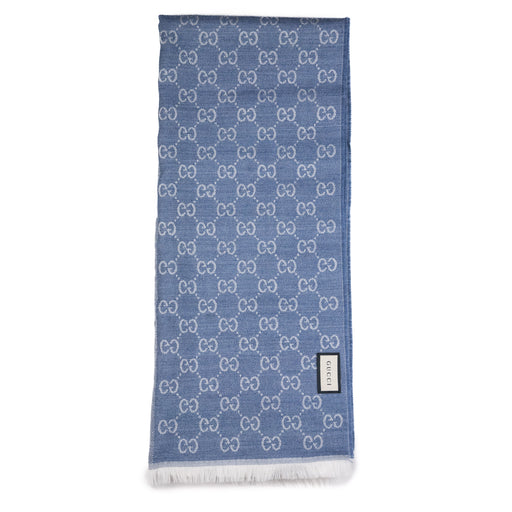 Gucci GG Ivory/Blue Scarf