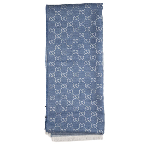 Gucci GG Ivory/Blue Scarf