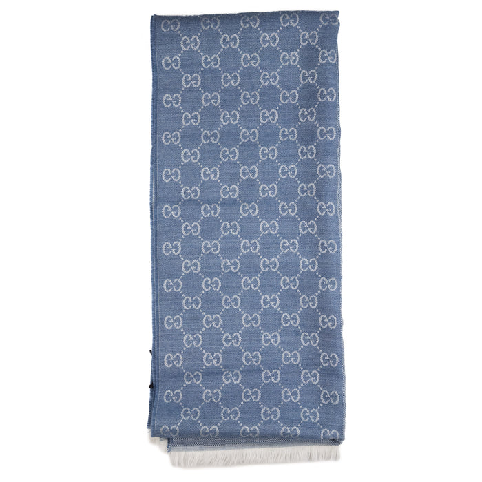 Gucci GG Ivory/Blue Scarf