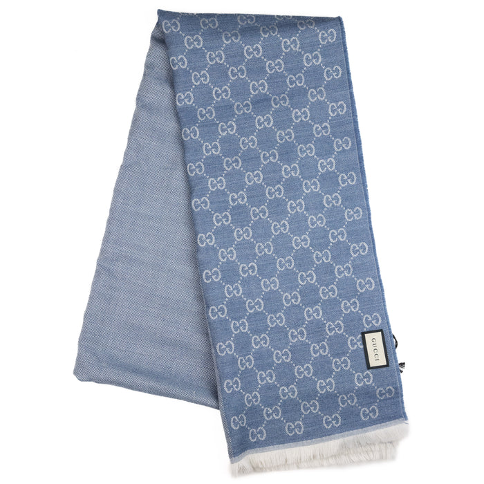 Gucci GG Ivory/Blue Scarf