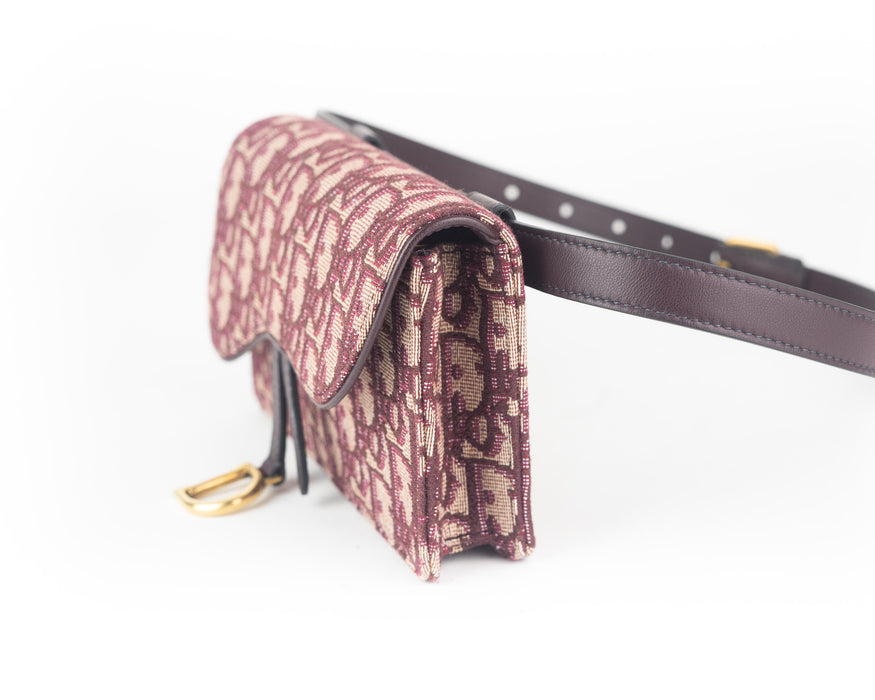 Dior Saddle Belt Bag in Oblique Bordeaux