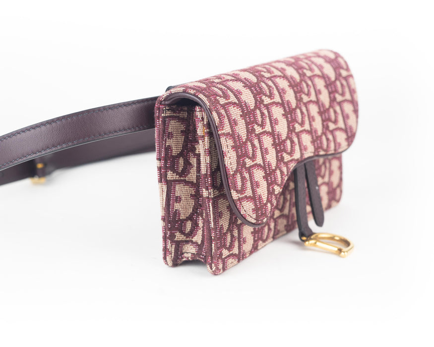 Dior Saddle Belt Bag in Oblique Bordeaux