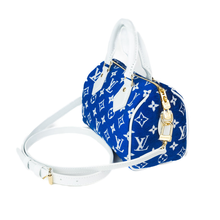 Louis Vuitton Speedy Bandouliere 20 Autres Toiles in Blue Monogram Jacquard Velvet