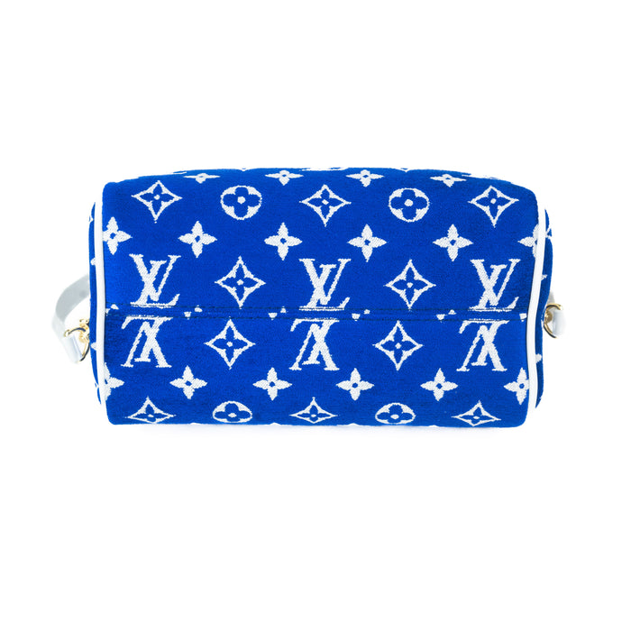 Louis Vuitton Speedy Bandouliere 20 Autres Toiles in Blue Monogram Jacquard Velvet