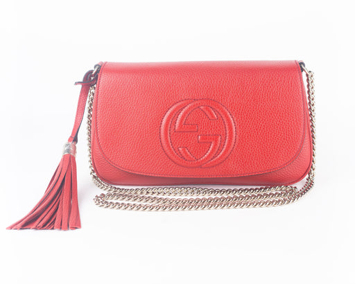Gucci Soho Chain Medium Crossbody Red