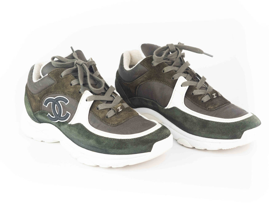 Chanel Nylon and Suede Sneakers