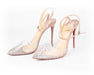 Christian Louboutin PVC Nude and Crystal Pumps