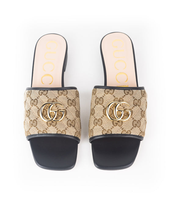 Gucci GG Matelassé Canvas Slide Sandal