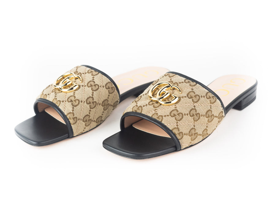 Gucci GG Matelassé Canvas Slide Sandal