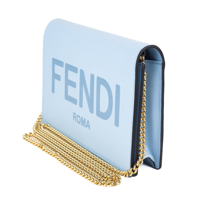 Fendi Light Blue Wallet with Chain