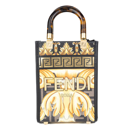 Fendace Printed FF Leather Mini Sunshine Shopper Bag