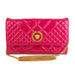 Versace Quilted Patent crossbody chain bag