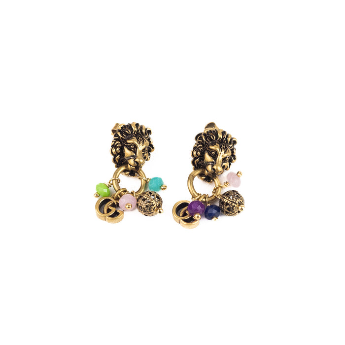 Gucci Lion Double G  Earrings