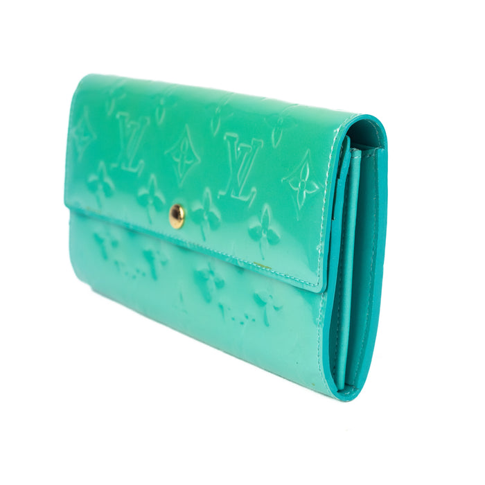 Louis Vuitton Vernis Sarah Wallet Blue Lagon