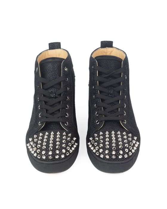 Christian Louboutin Lou Spikes Orlato Flat Suede Sneaker