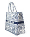 Dior Book Tote in Blue Toile De Jouy Reverse Embroidery